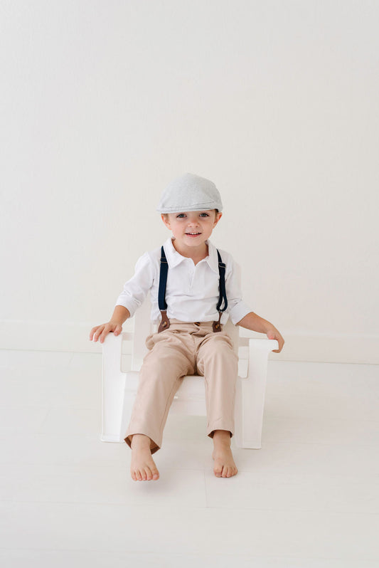 Light Grey Newsboy Hat for Toddlers