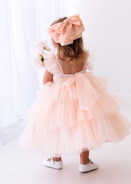 Peachy Blush Matte Floppy Bow