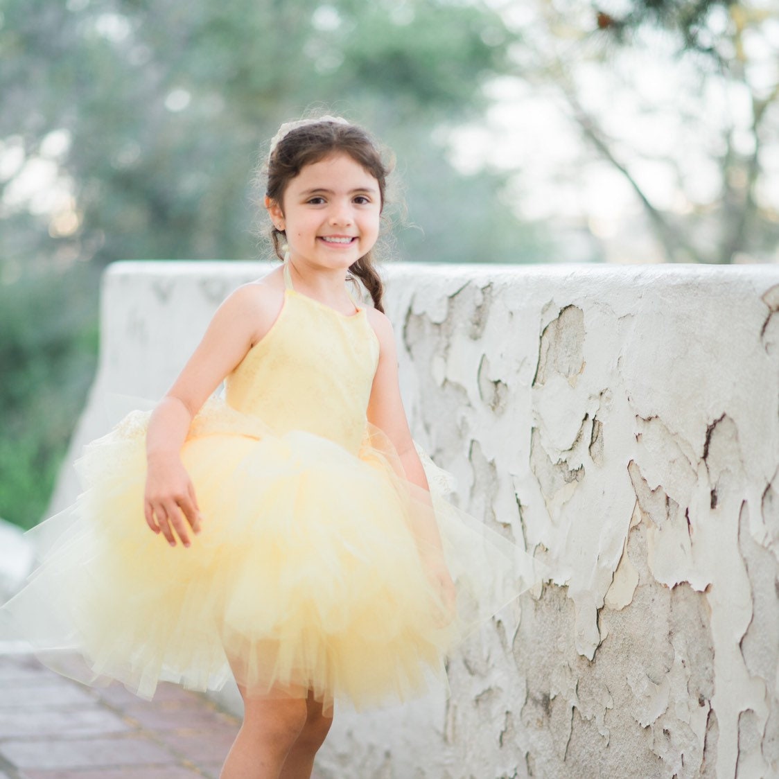 Yellow Belle inspired tutu costume dress! Gorgeous golden glitter top with golden tulle dress skirt! Baby toddler costumes!