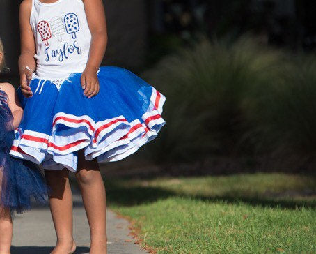 Red white and blue ribbon edge Tutu perfect cake smash Tutu for Baby or ToddlerTutu Skirt