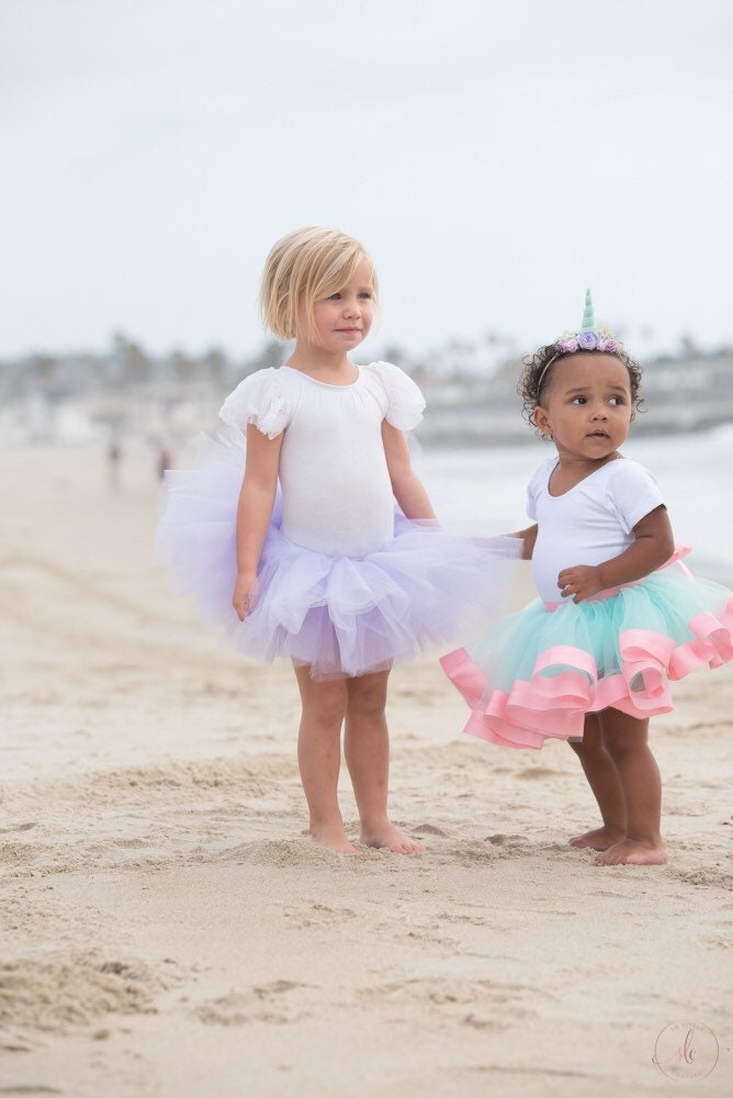 Blue Aqua and Pink, Baby Toddler Pink and Aqua Baby ribbon edge Tutu perfect cake smash Tutu for Baby or ToddlerTutu Skirt