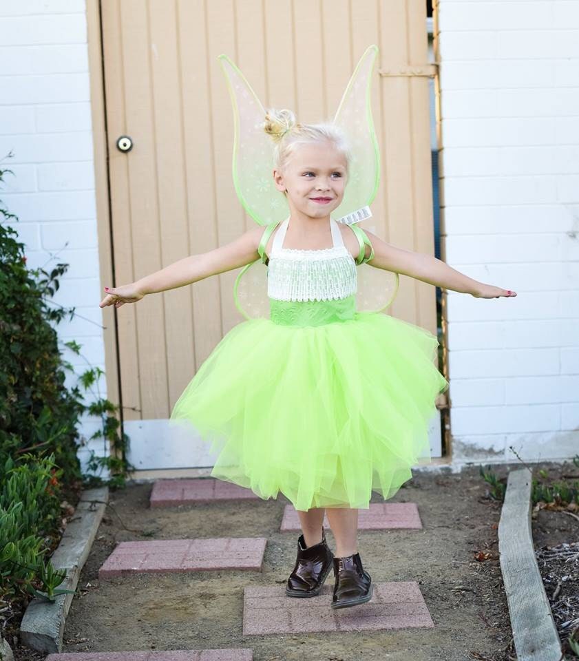 Green Fluffy Tinkerbell Inspired Costume Green Tutu dress! Inspired by Tinkerbell.