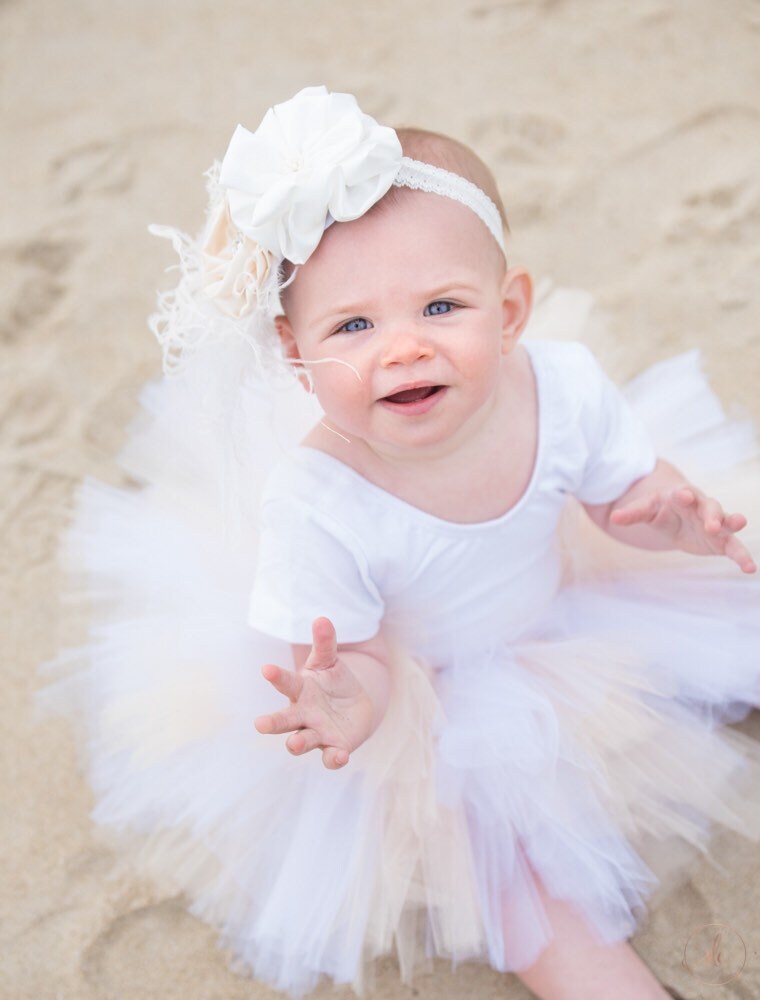 White and Cream Baby Toddler Tutu perfect cake smash Tutu for Baby or ToddlerTutu Skirt