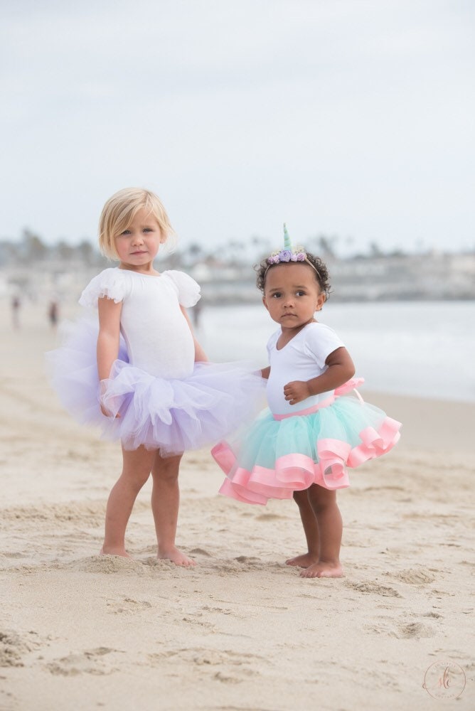 Blue Aqua and Pink, Baby Toddler Pink and Aqua Baby ribbon edge Tutu perfect cake smash Tutu for Baby or ToddlerTutu Skirt