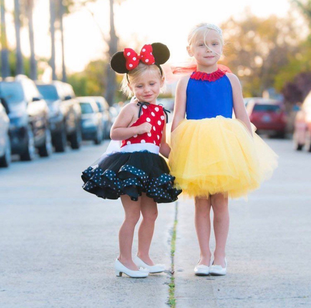 Red Minnie Mouse inspired tutu costume dress! Red or Pink - Polka dot top with black tulle with polka dots dress skirt! Baby toddler costume