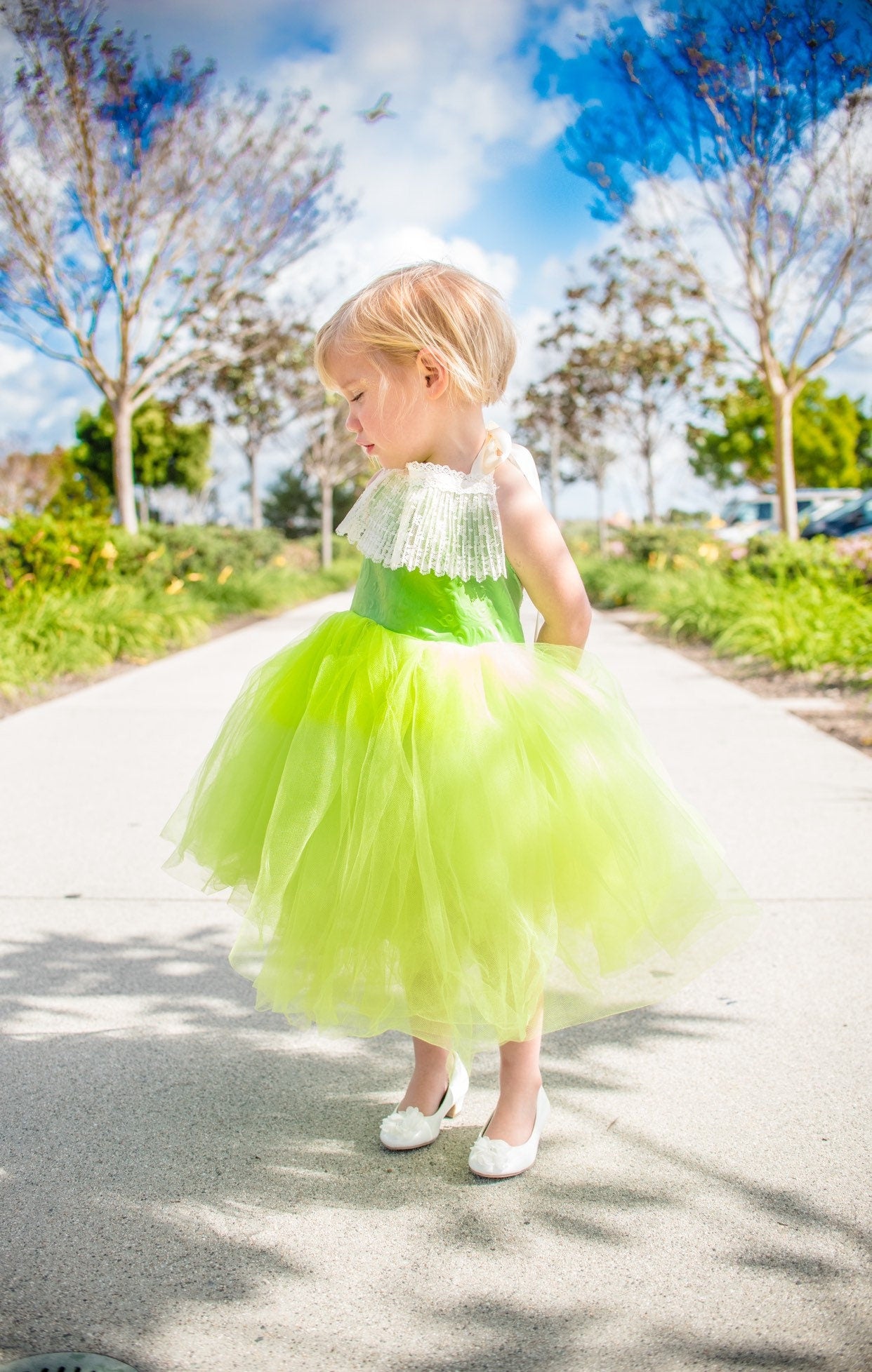 Green Fluffy Tinkerbell Inspired Costume Green Tutu dress! Inspired by Tinkerbell.