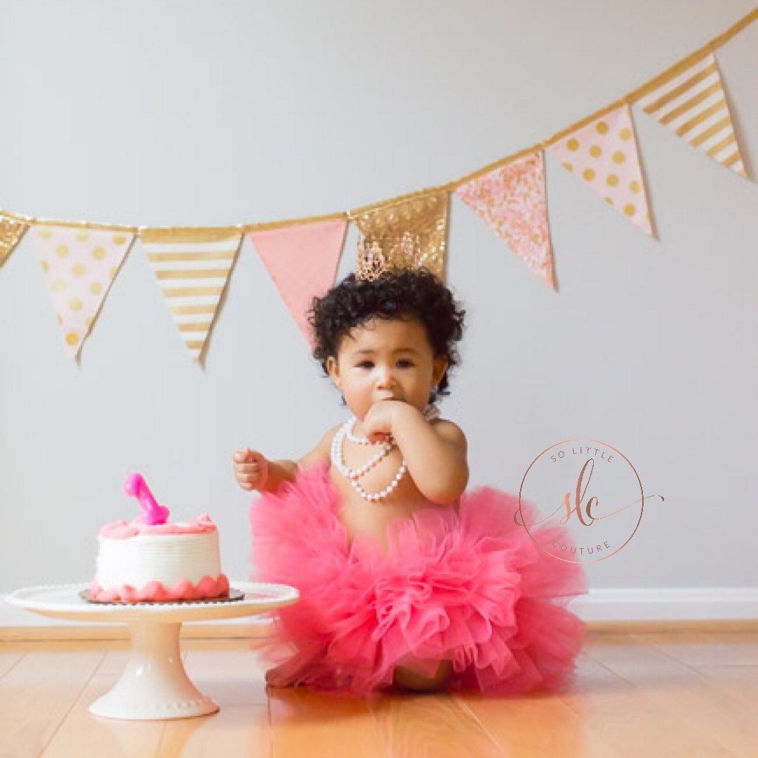 Coral Cake Smash Baby Toddler Tutu in Fluffy Layers. High-Quality Sewn Tutu perfect Costume Tutu for Newborn Baby or ToddlerTutu Skirt