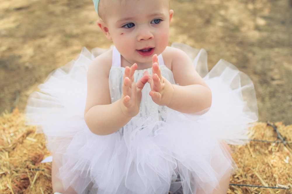 White and Blue Stripe, Victorian Lace & Ticking Tutu Dress - Short Ballet Skirt