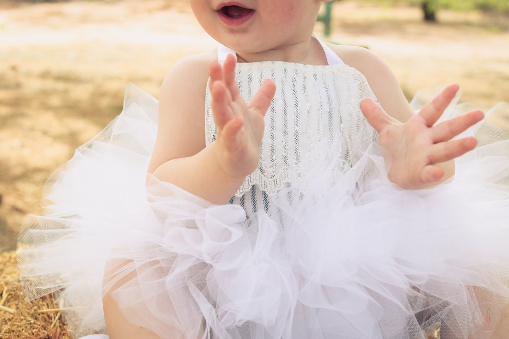 White and Blue Stripe, Victorian Lace & Ticking Tutu Dress - Short Ballet Skirt