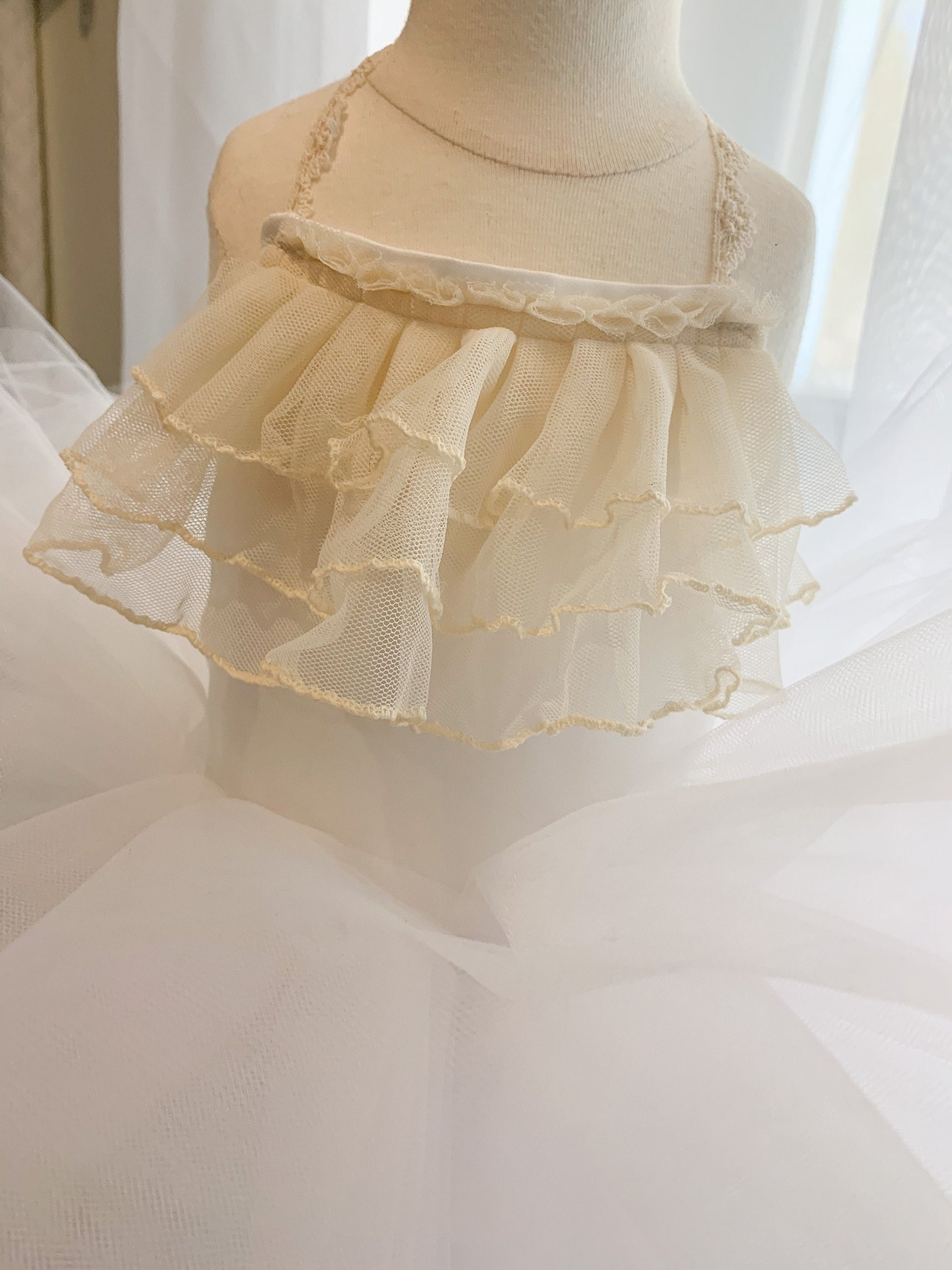 White and Cream Toddler Tutu Dress