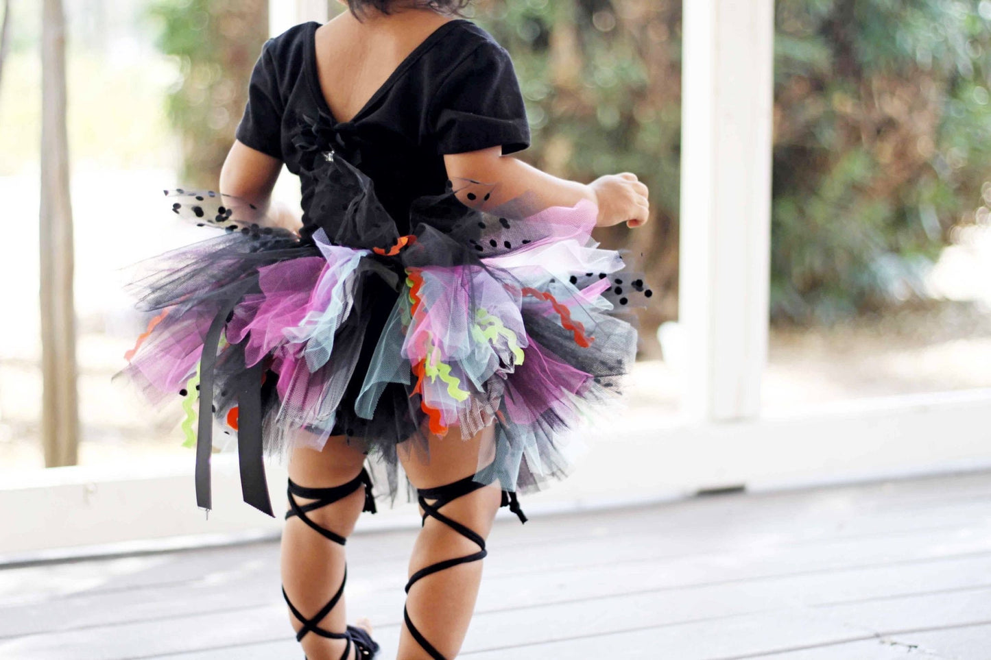 Black Tutu with accent trims and colors. Baby Toddler Witch Tutu perfect Halloween Costume Tutu for Baby or ToddlerTutu Skirt