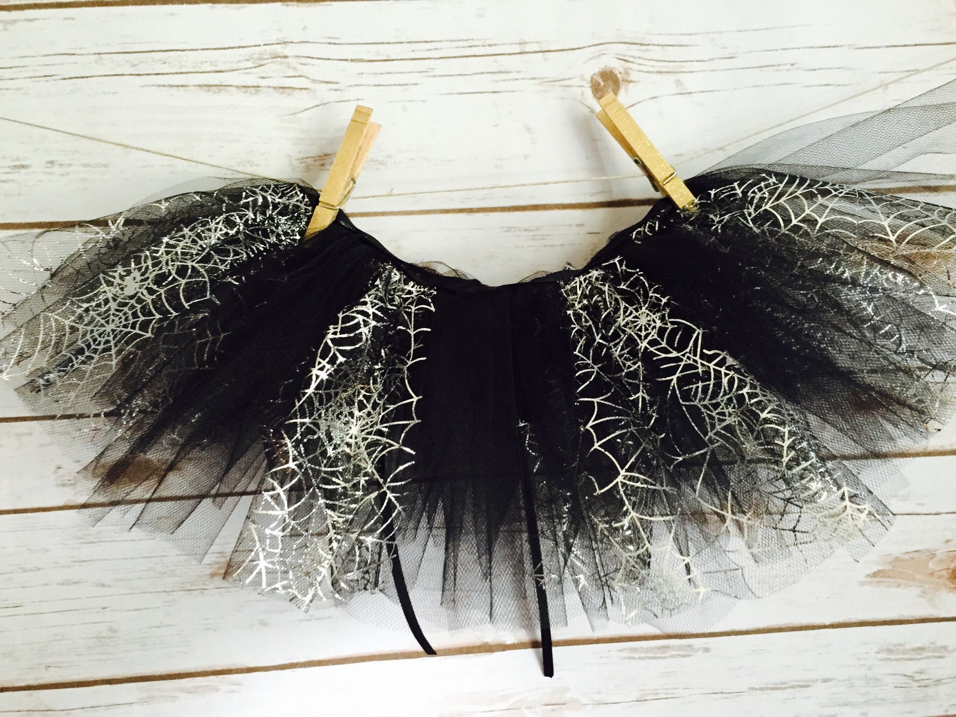 Black and Silver Mix Tutu, Spiderweb Tutu Black and Silver Elastic Sewn Toddler CostumeTutu Skirt