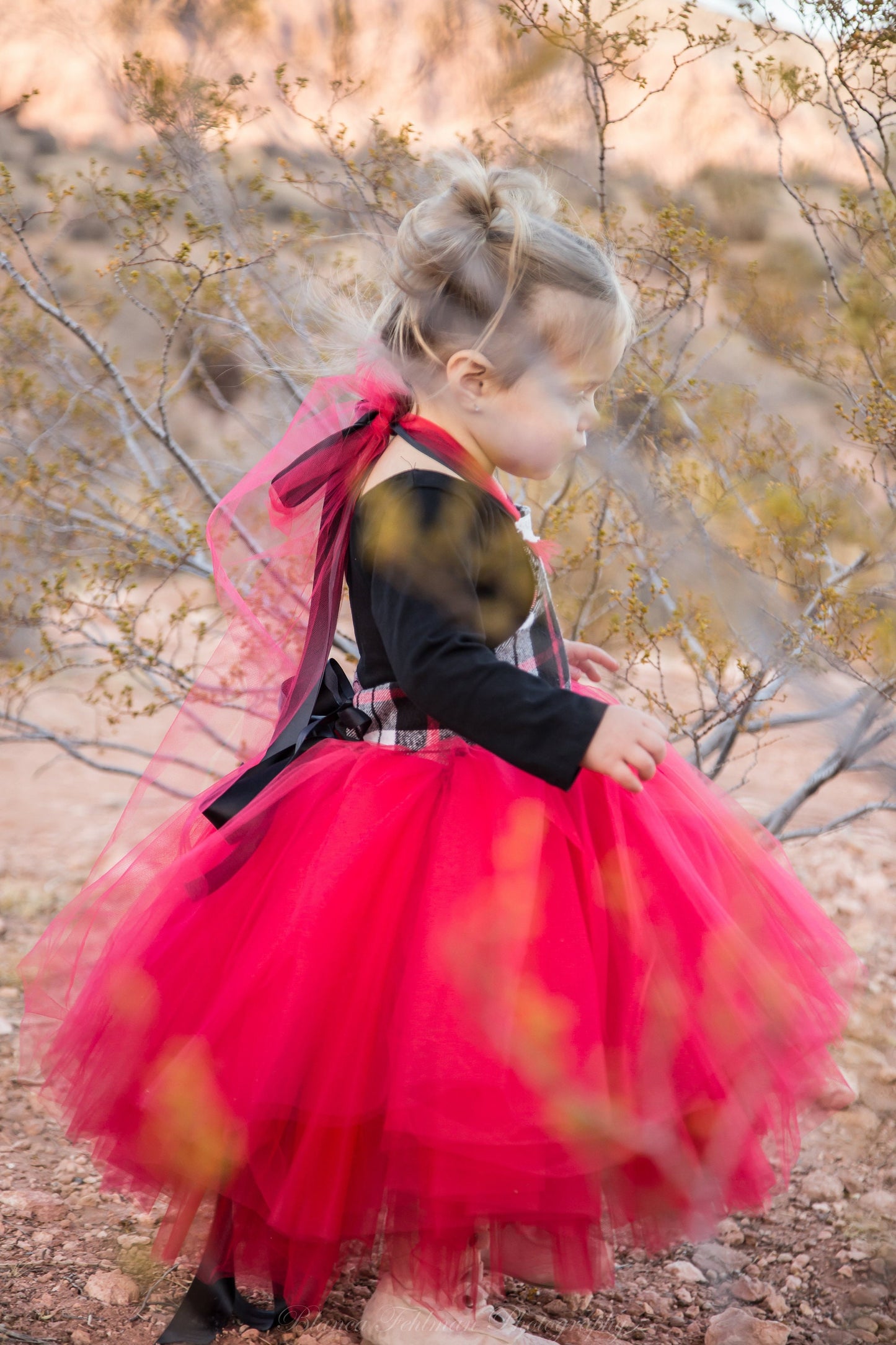 Red Black White Holiday Flannel Tutu Dress