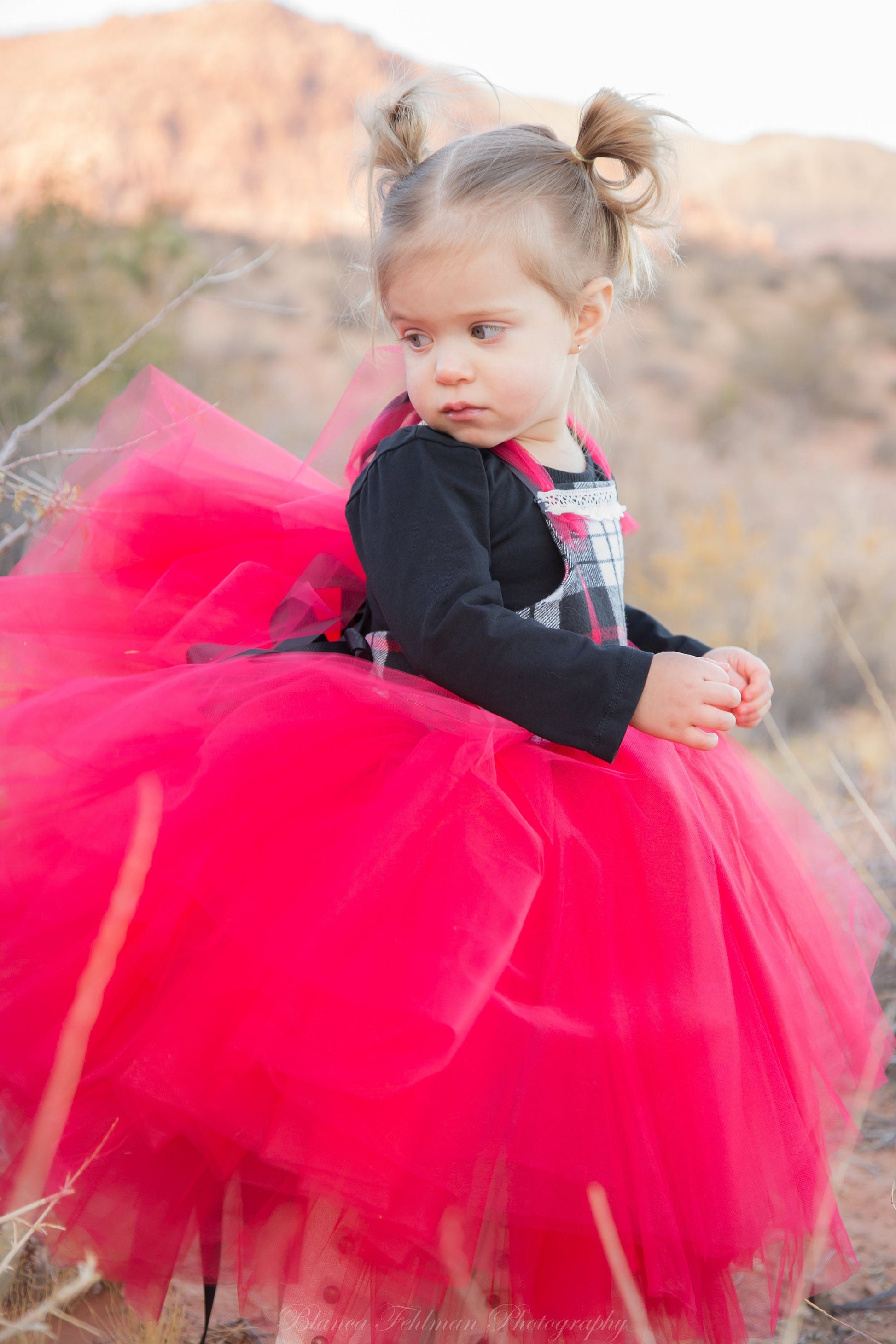 Red Black White Holiday Flannel Tutu Dress