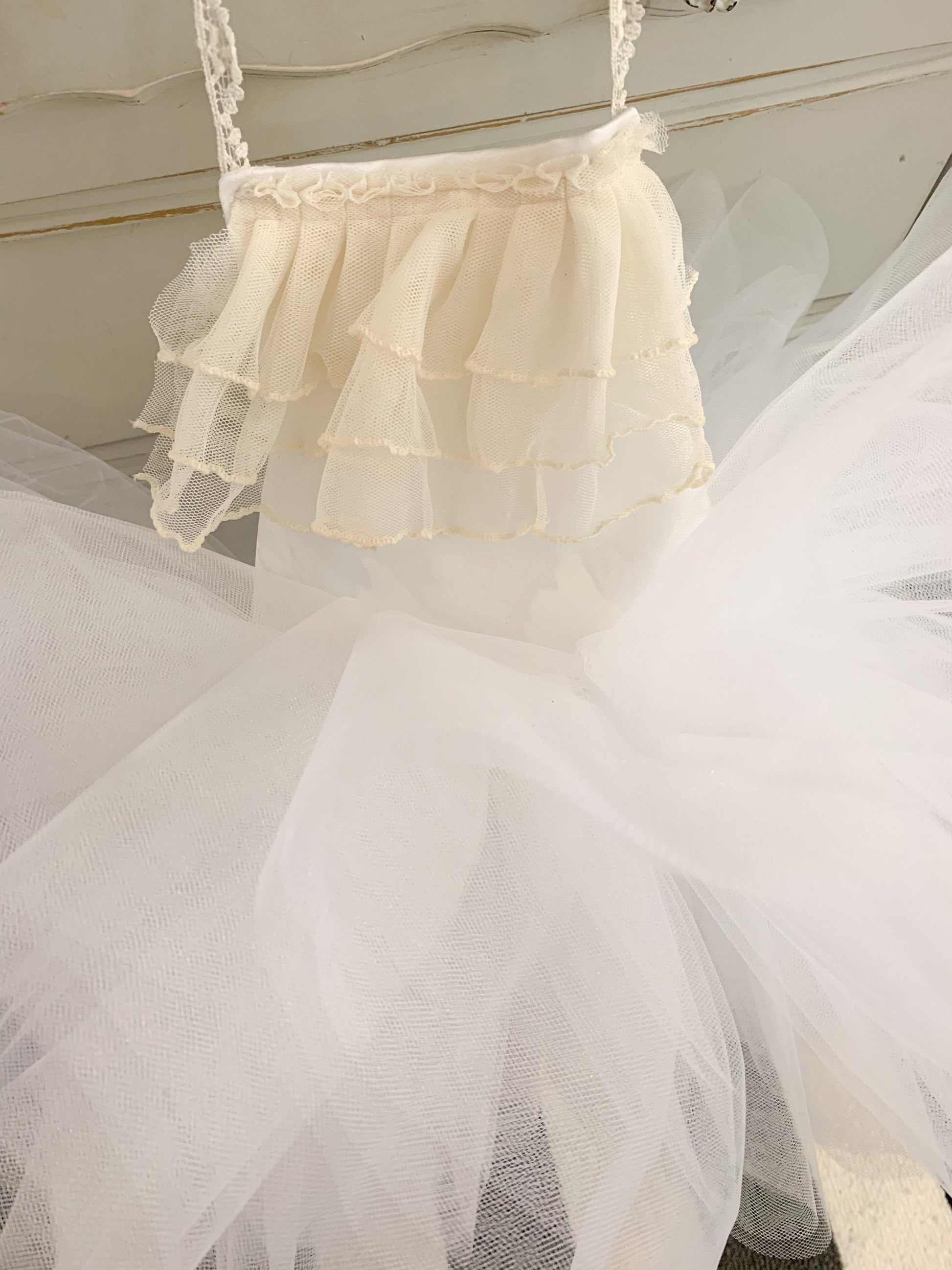 White and Cream Toddler Tutu Dress