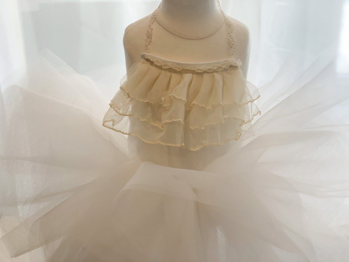 White and Cream Toddler Tutu Dress