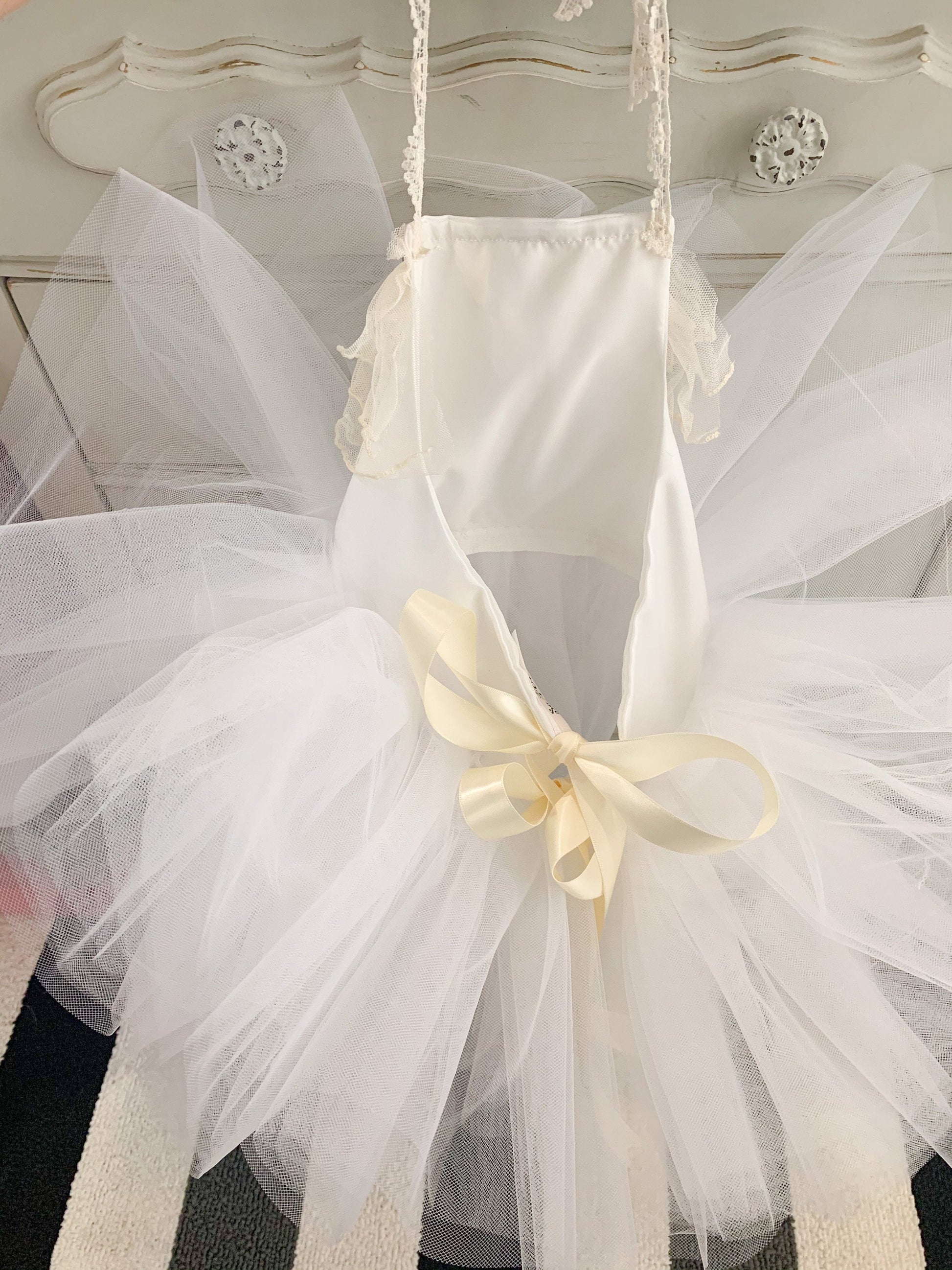 White and Cream Toddler Tutu Dress