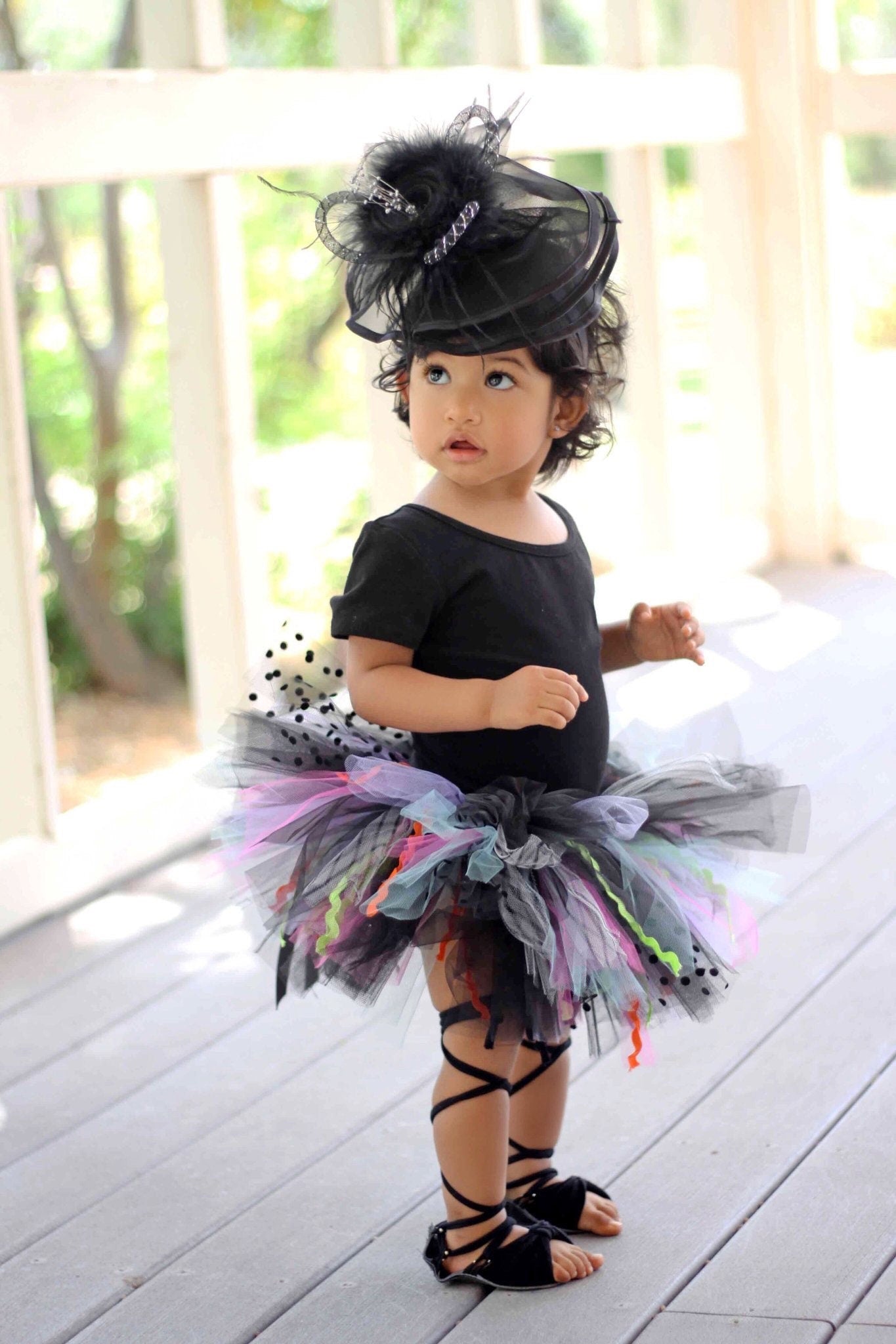 Black Tutu with accent trims and colors. Baby Toddler Witch Tutu perfect Halloween Costume Tutu for Baby or ToddlerTutu Skirt