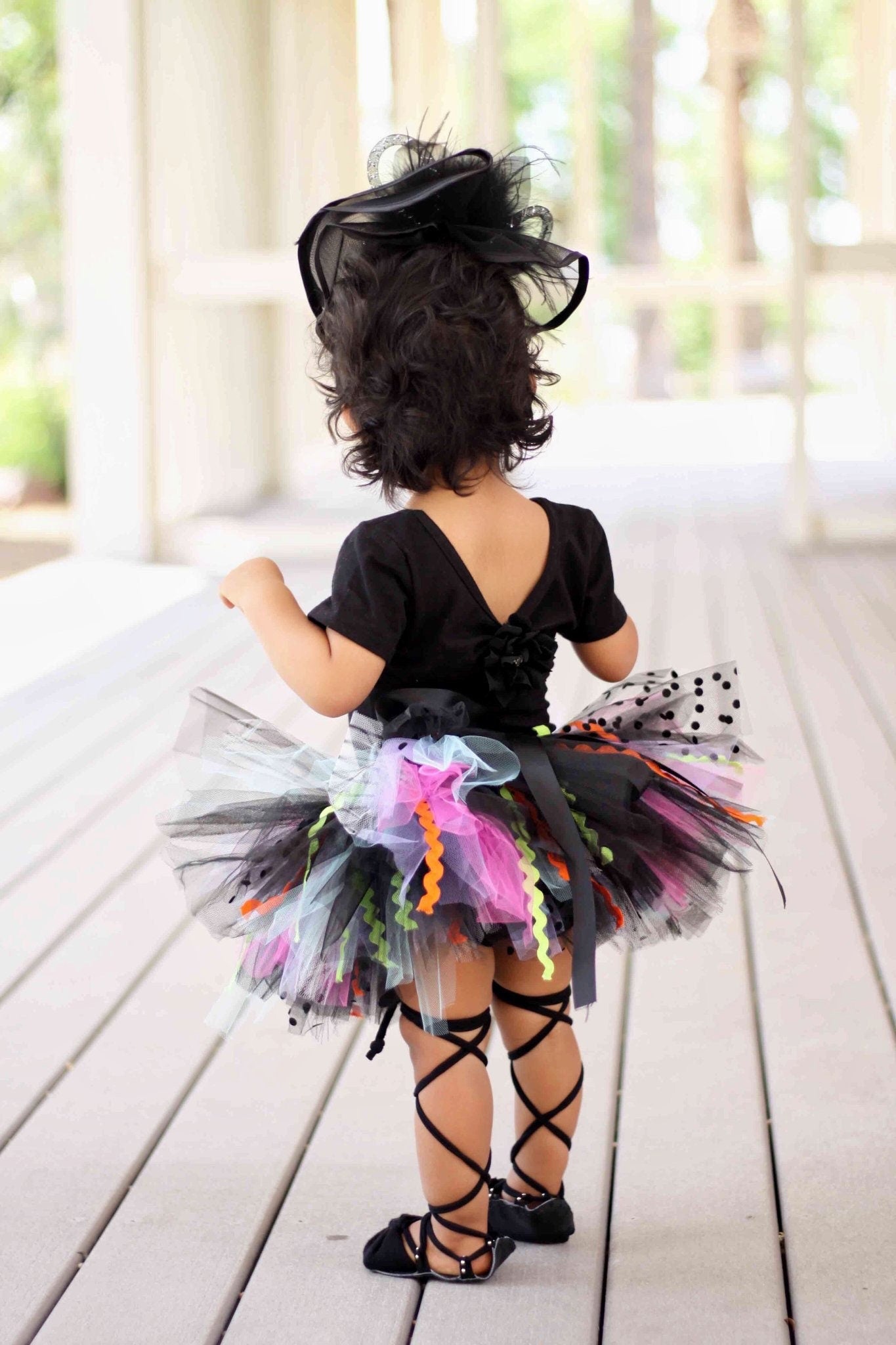 Black Tutu with accent trims and colors. Baby Toddler Witch Tutu perfect Halloween Costume Tutu for Baby or ToddlerTutu Skirt