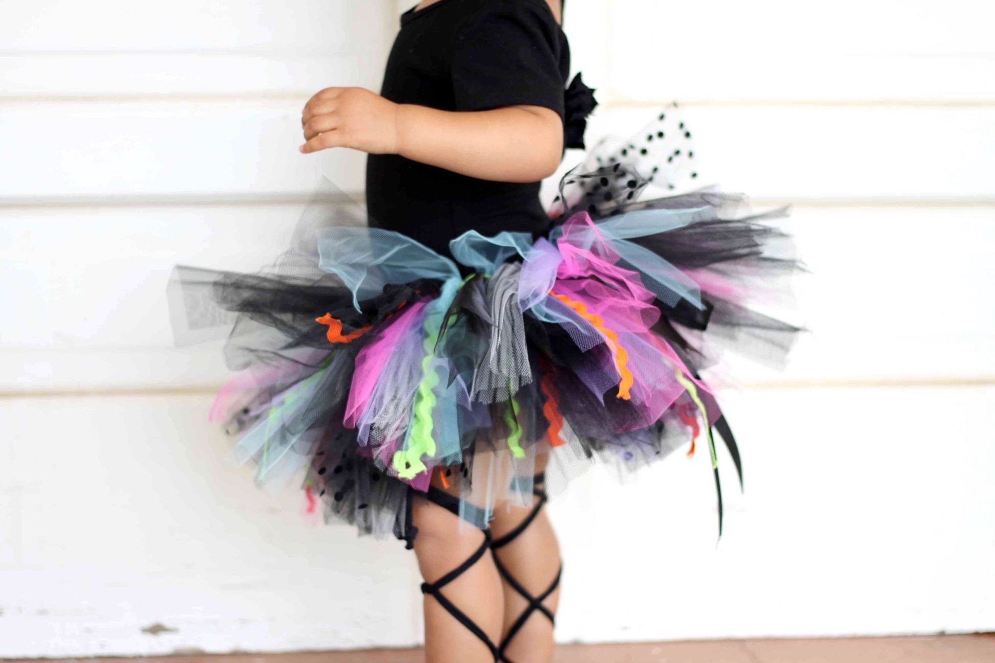 Black Tutu with accent trims and colors. Baby Toddler Witch Tutu perfect Halloween Costume Tutu for Baby or ToddlerTutu Skirt