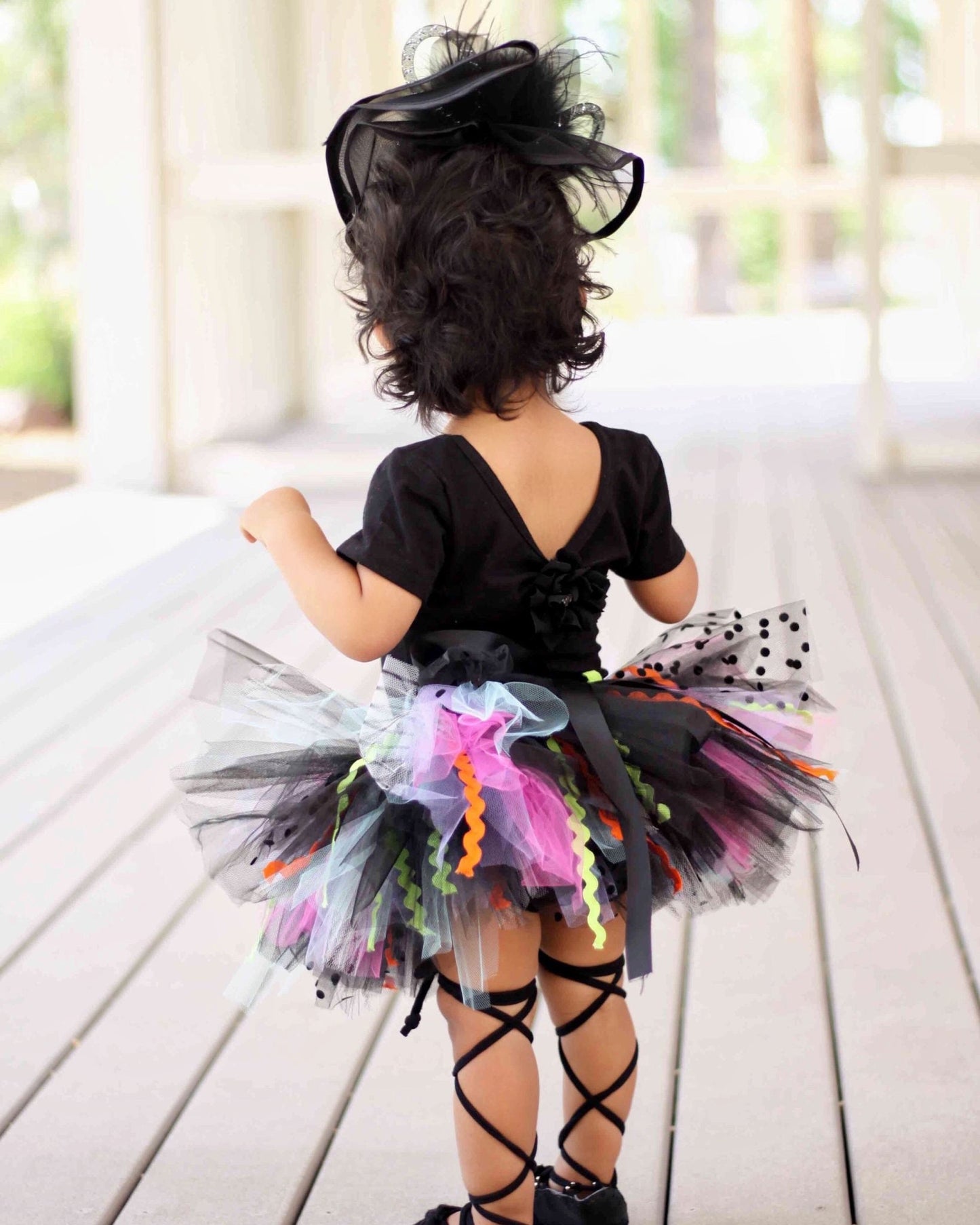 Black Tutu with accent trims and colors. Baby Toddler Witch Tutu perfect Halloween Costume Tutu for Baby or ToddlerTutu Skirt