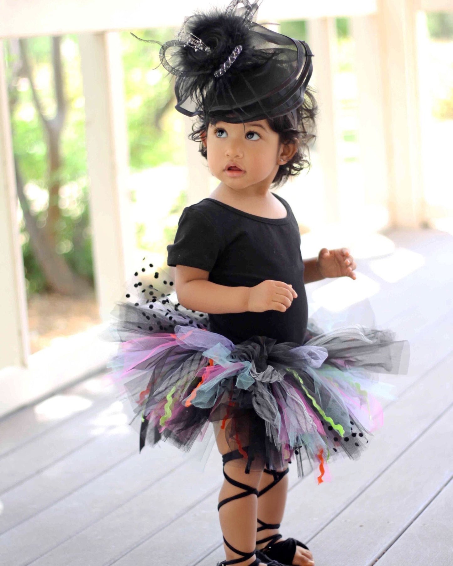 Black Tutu with accent trims and colors. Baby Toddler Witch Tutu perfect Halloween Costume Tutu for Baby or ToddlerTutu Skirt