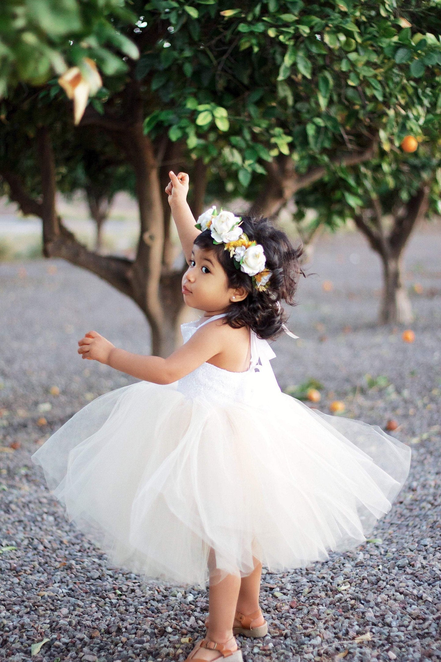 White Sequin and Ivory Princess Tutu Dress. Baby and Toddler Sizes offered.