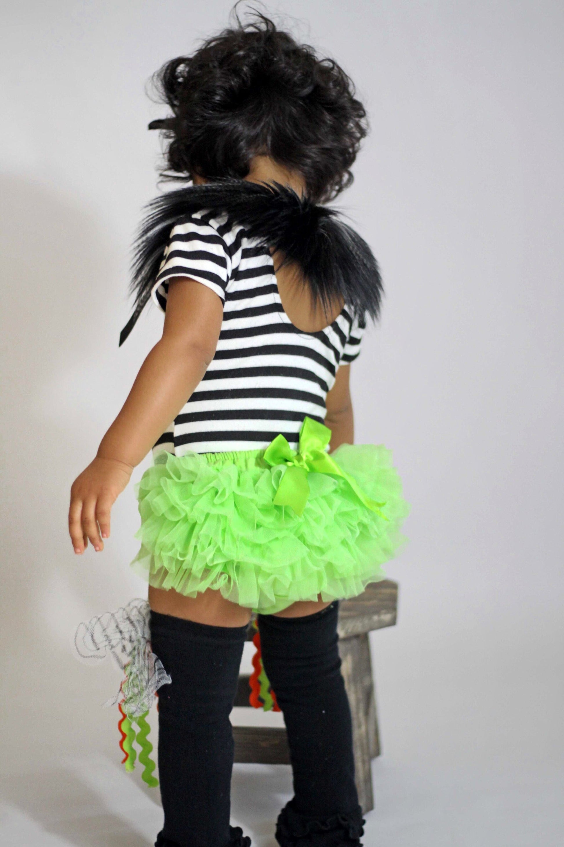 Green Baby Bloomer a Sheer Back Ruffled Bloomer - Lime Green