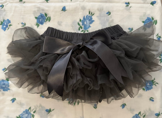 Dark Gray Tutu Bloomer Front and Back Ruffled Bloomer