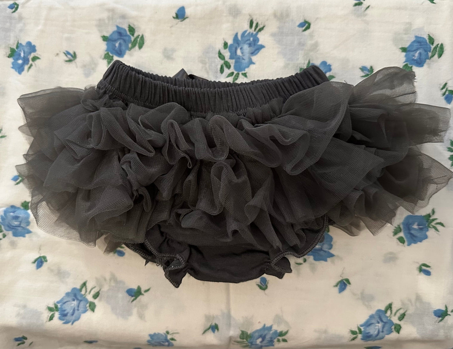 Dark Gray Tutu Bloomer Front and Back Ruffled Bloomer