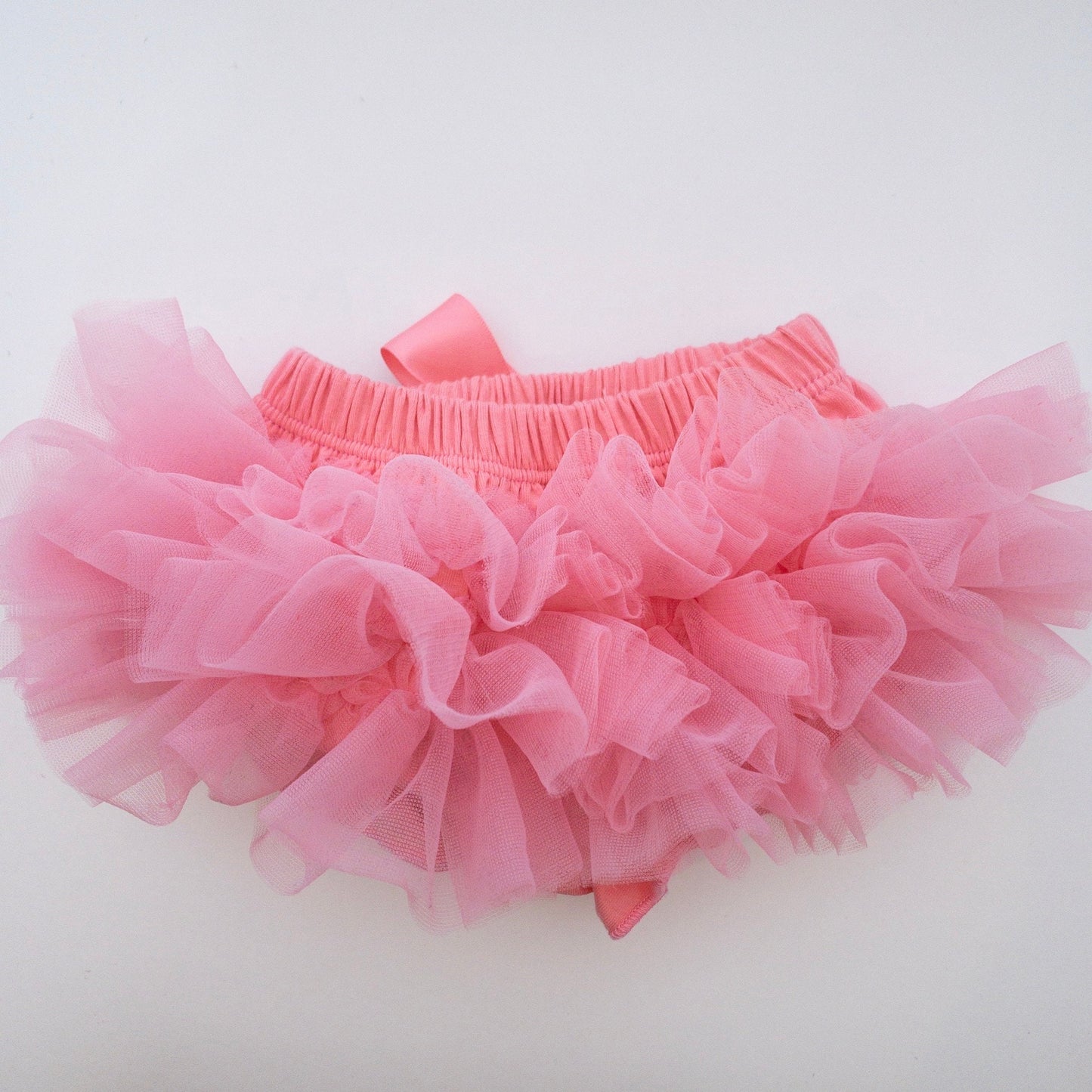 Pink Coral Tutu Bloomer Front and Back Ruffled Bloomer