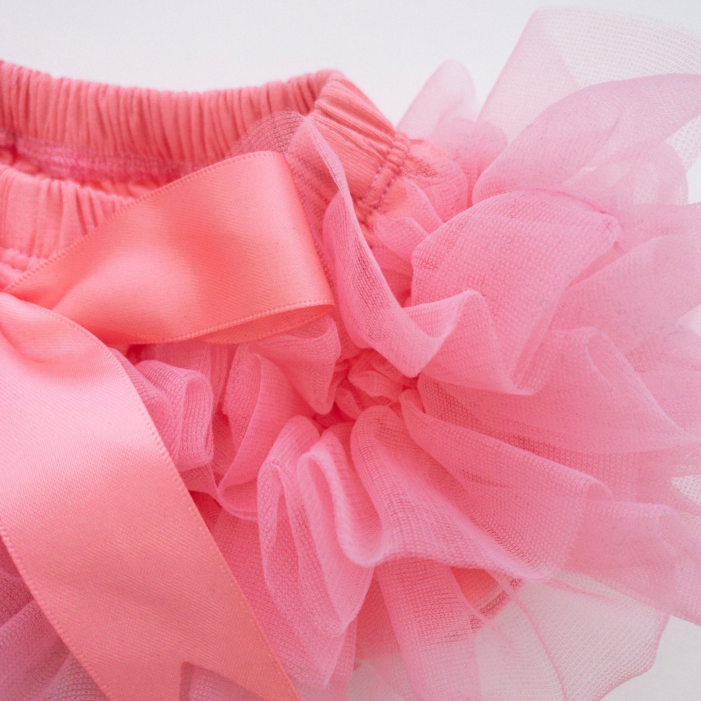 Pink Coral Tutu Bloomer Front and Back Ruffled Bloomer