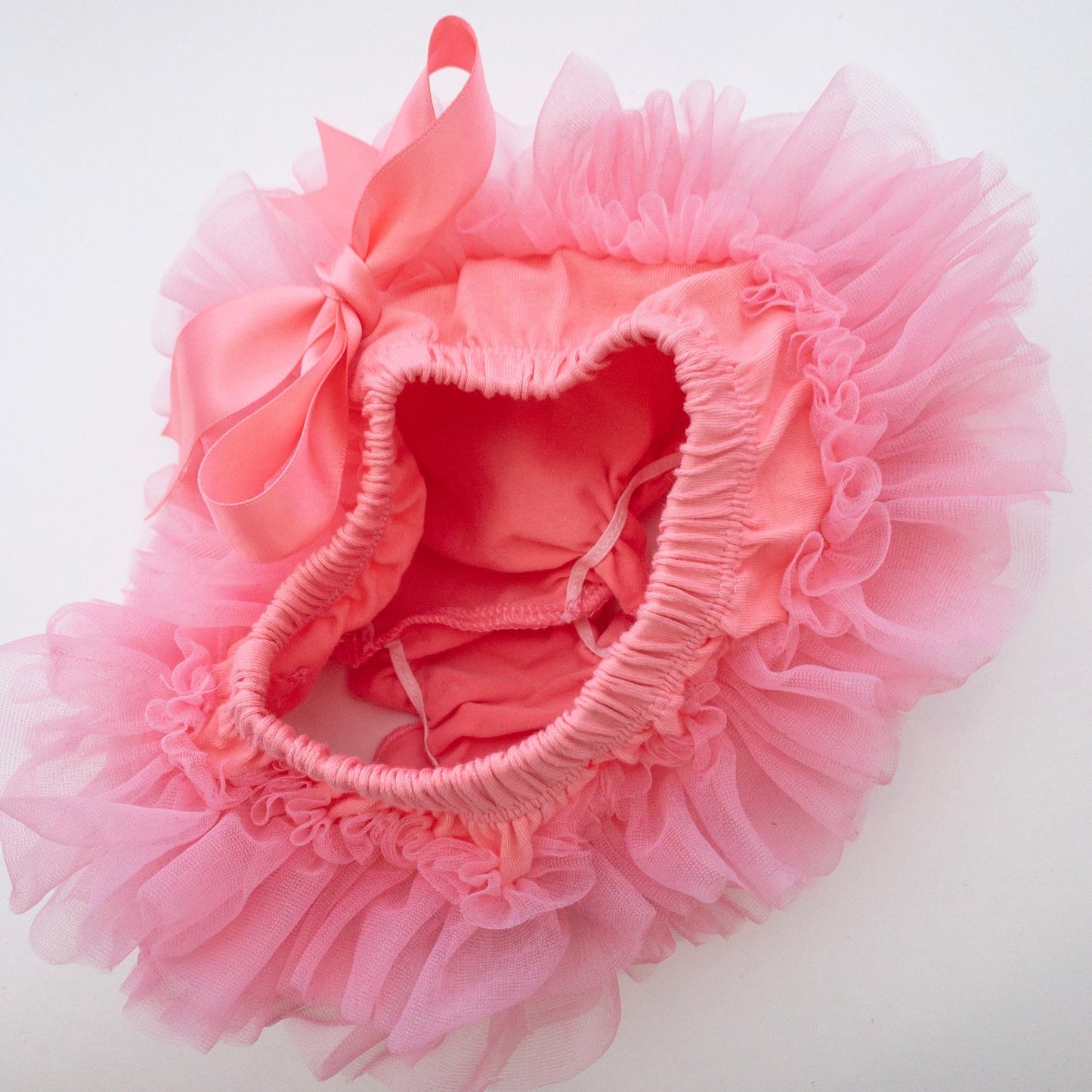 Pink Coral Tutu Bloomer Front and Back Ruffled Bloomer