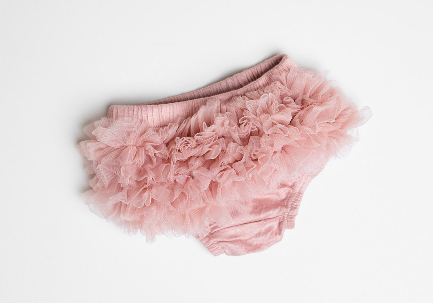 Pink Mauve Short Sheer Ruffled Baby Bloomer