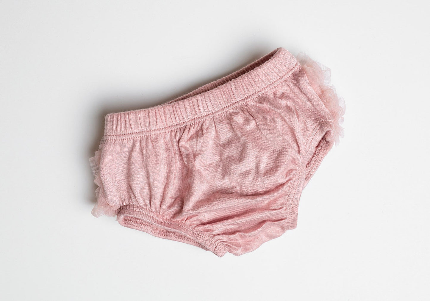 Pink Mauve Short Sheer Ruffled Baby Bloomer