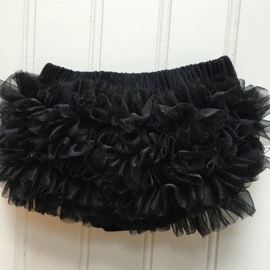 Black Short Sheer Ruffled Baby Bloomer