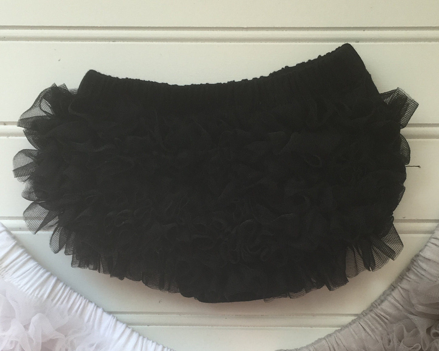 Black Short Sheer Ruffled Baby Bloomer