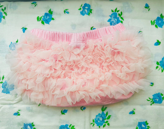 Pink Baby Shade Short Sheer Ruffled Baby Bloomer