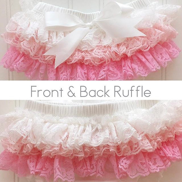 Pink and White Cupcake Layer Lace Tutu Bloomer All Around Ruffled Bloomer