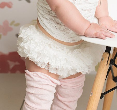 White Cupcake Layer Lace Tutu Bloomer All Around Ruffled Bloomer