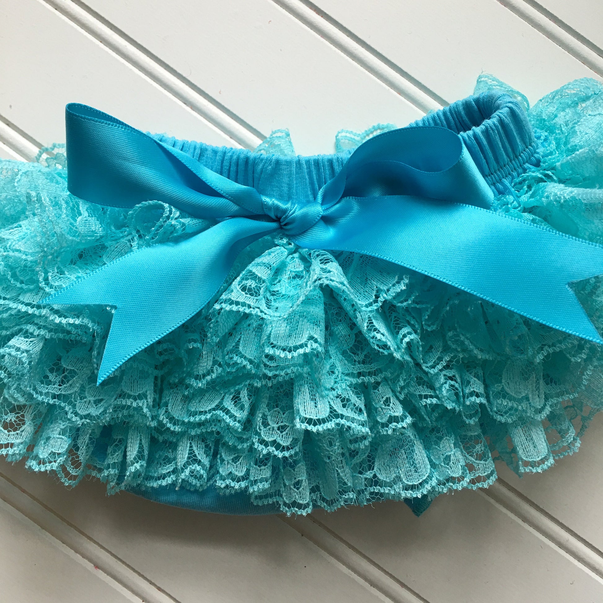 Blue like the Ocean Cupcake Layer Lace Tutu Bloomer All Around Ruffled Bloomer