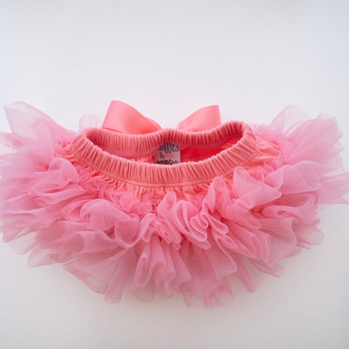 Pink Coral Tutu Bloomer Front and Back Ruffled Bloomer