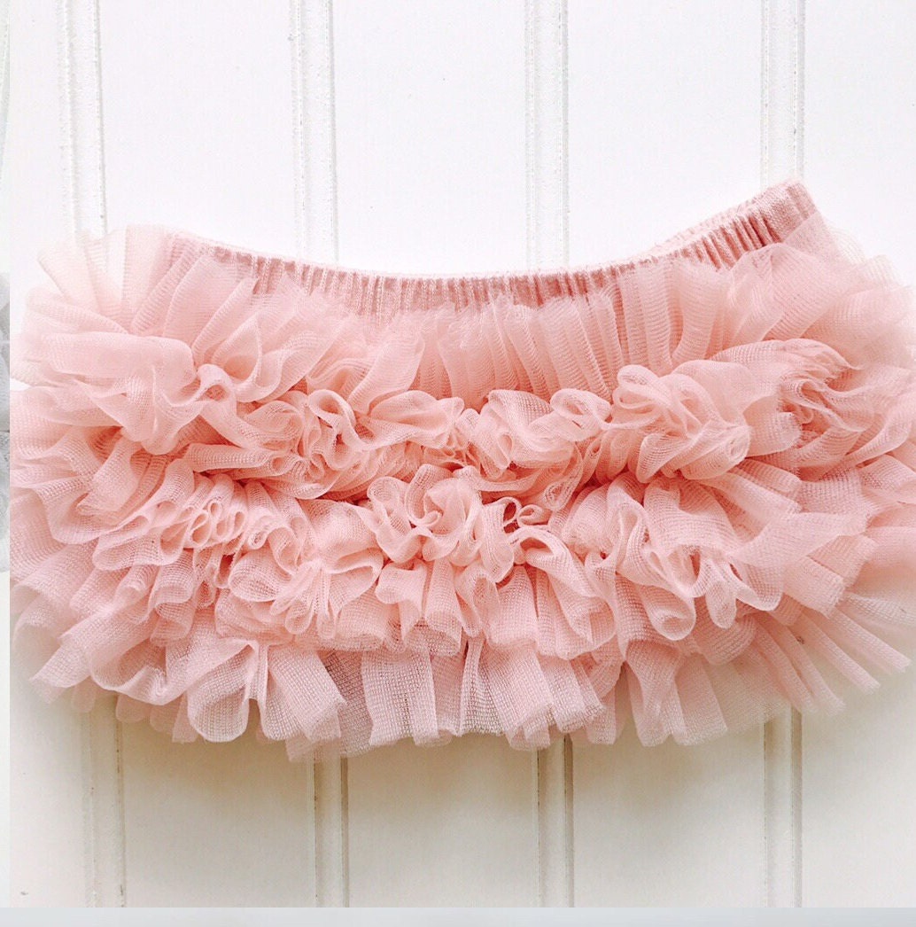 Pink Mauve Short Sheer Ruffled Baby Bloomer