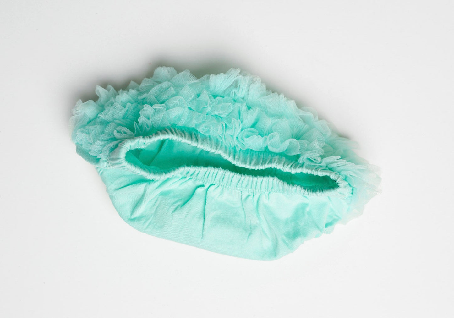 Blue Aqua Short Sheer Ruffled Baby Bloomer