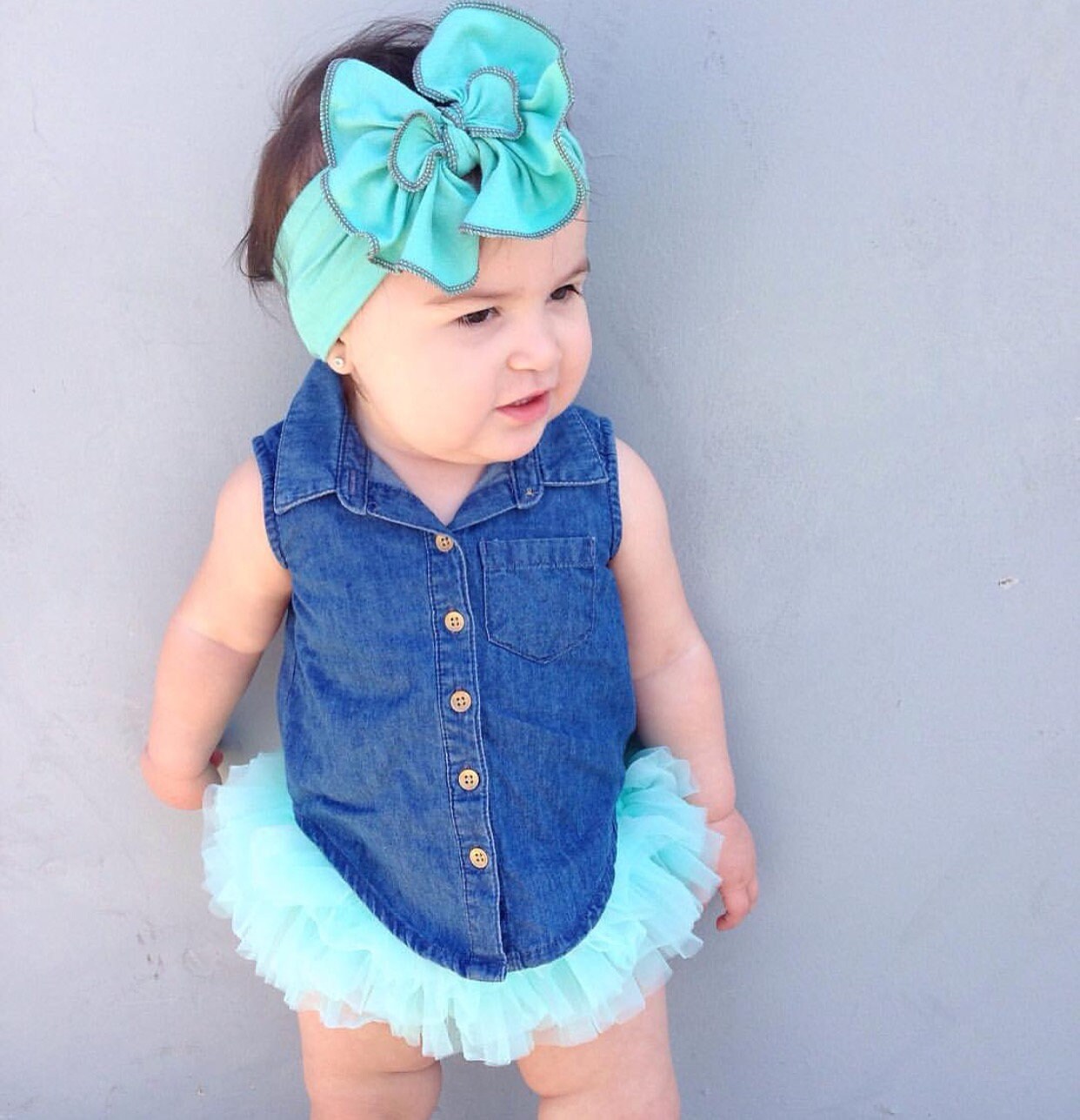 Blue Aqua Tutu Bloomer All Around Ruffled Bloomer