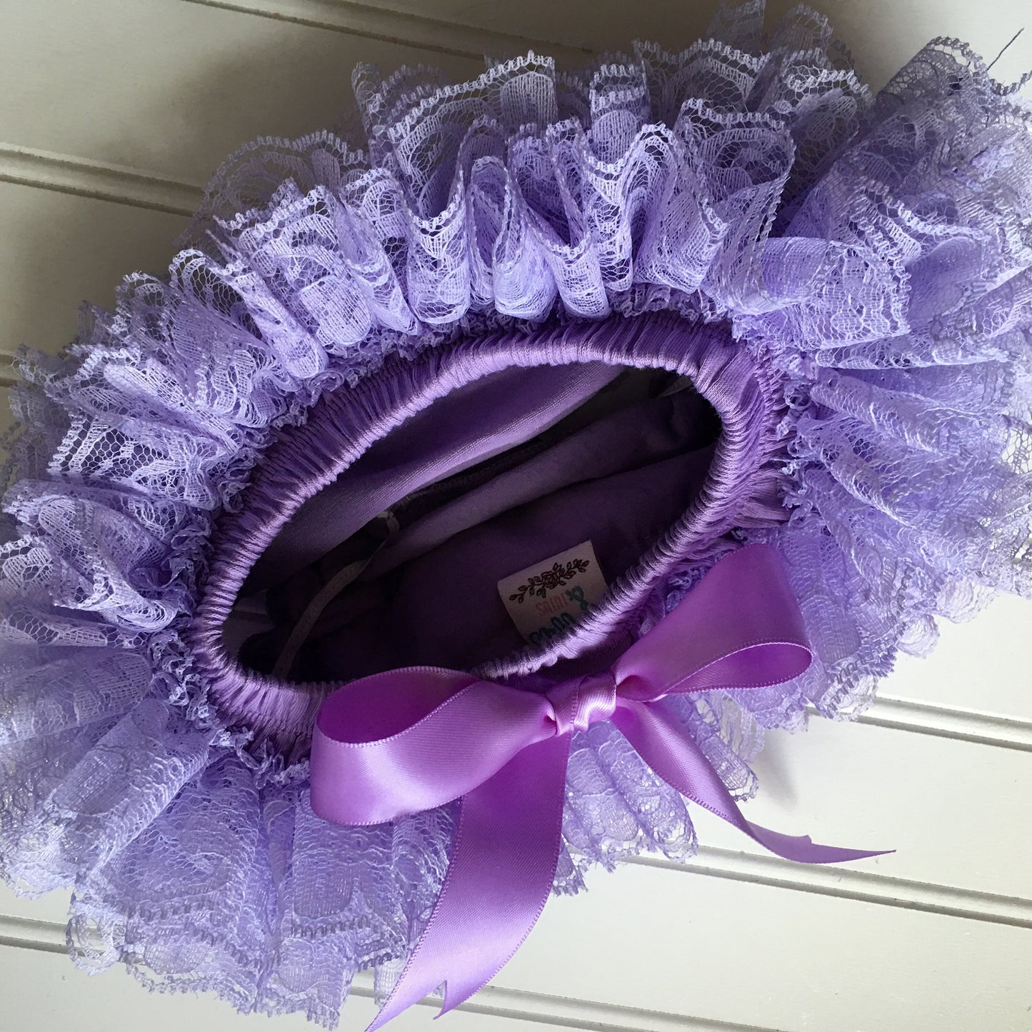 Purple Light Lavender Cupcake Layer Lace Tutu Bloomer All Around Ruffled Bloomer